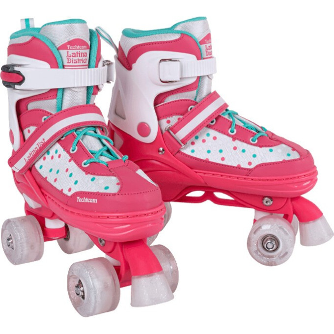 Ролики-квады TECH TEAM LATINA DISTRICT белый/розовый M р.34-37 NN007485